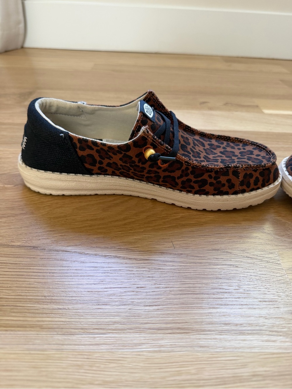 Hey Dude Woman’s Leopard Print Slip-Ons in Brown and Black - Picture 5 of 11